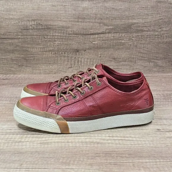 Frye Greene Low Men's Size 9.5 Red Leather Sneakers - Picture 3 of 9